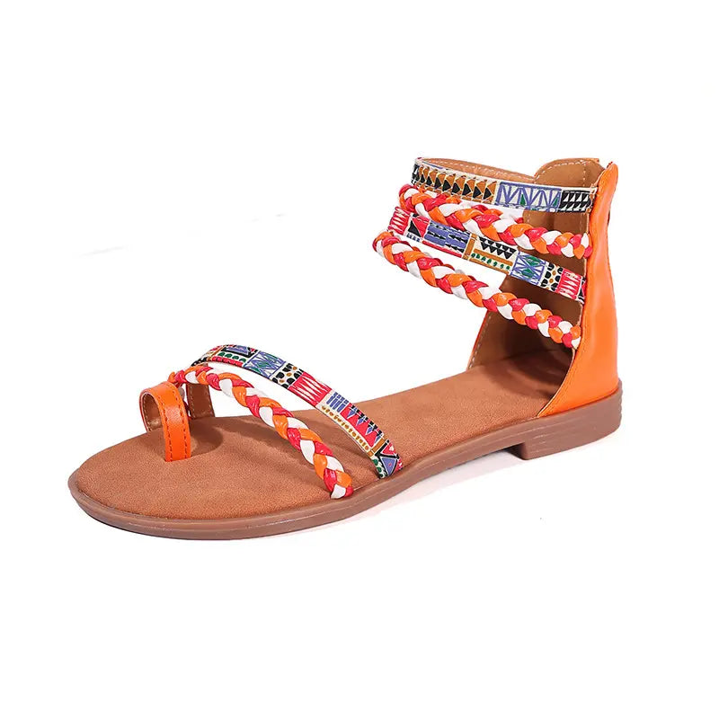 Bohemian Flat Woven Strap Sandals